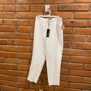 White 100%  linen pants